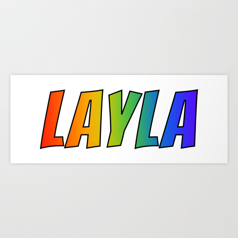 Layla First Name Rainbow Spectrum Gradient Colors Pattern Art
