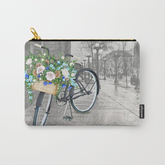 Black bike & street sketch Carry-All Pouch