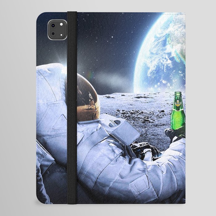 Astronaut on the Moon with beer iPad Folio Case