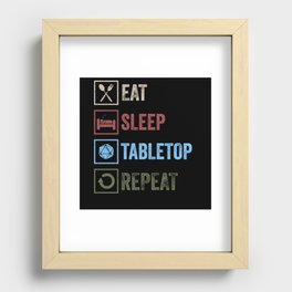 Eat Sleep Tabletop Repeat Recessed Framed Print