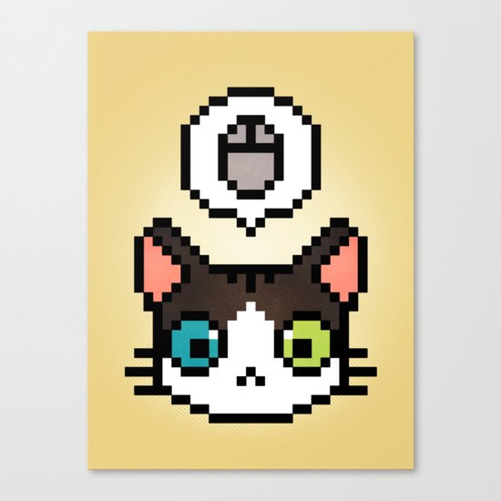Pixel cat Canvas Print