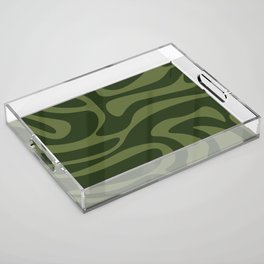 Retro Style Abstract Background - Pine Tree and Dark Olive Green Acrylic Tray
