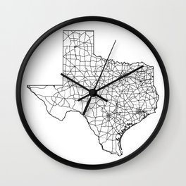 Texas White Map Wall Clock