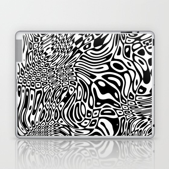 Black  and white psychedelic optical illusion Laptop & iPad Skin