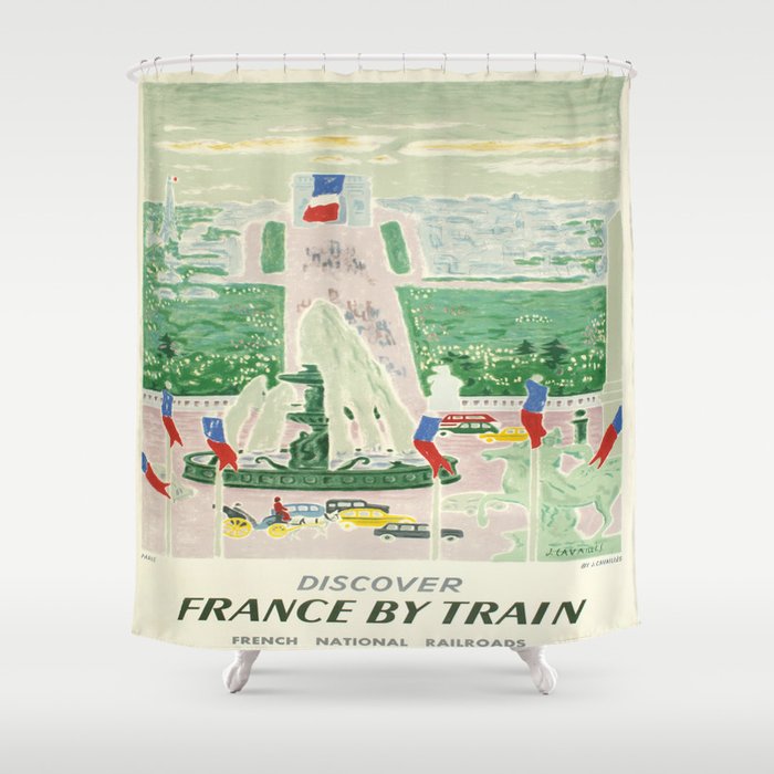 Vintage poster - Paris Shower Curtain