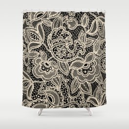 White floral lace seamless pattern Shower Curtain
