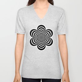 Flower optical illusion V Neck T Shirt