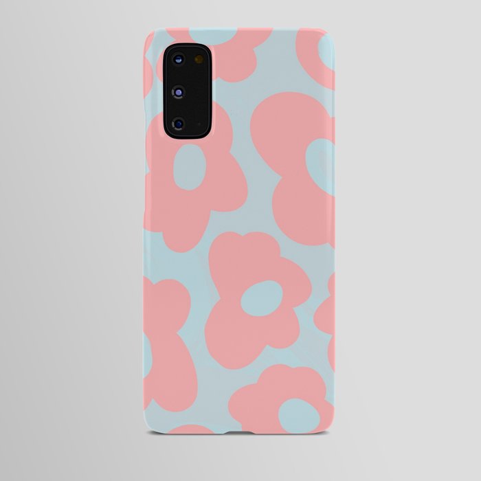 Pink and Blue Funky Flowers Android Case
