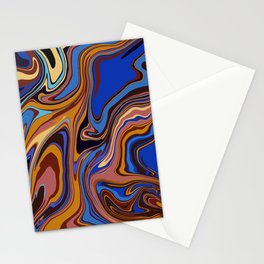 Bright multicolored marbled abstract print Stationery Card