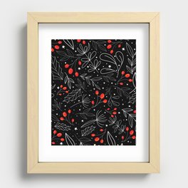Christmas magical floral pattern Recessed Framed Print