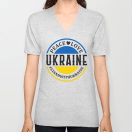 Peace Love Ukraine V Neck T Shirt