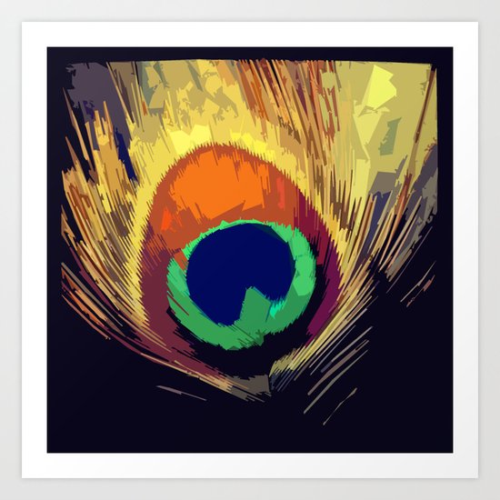 Art Deco Peacock Art Print