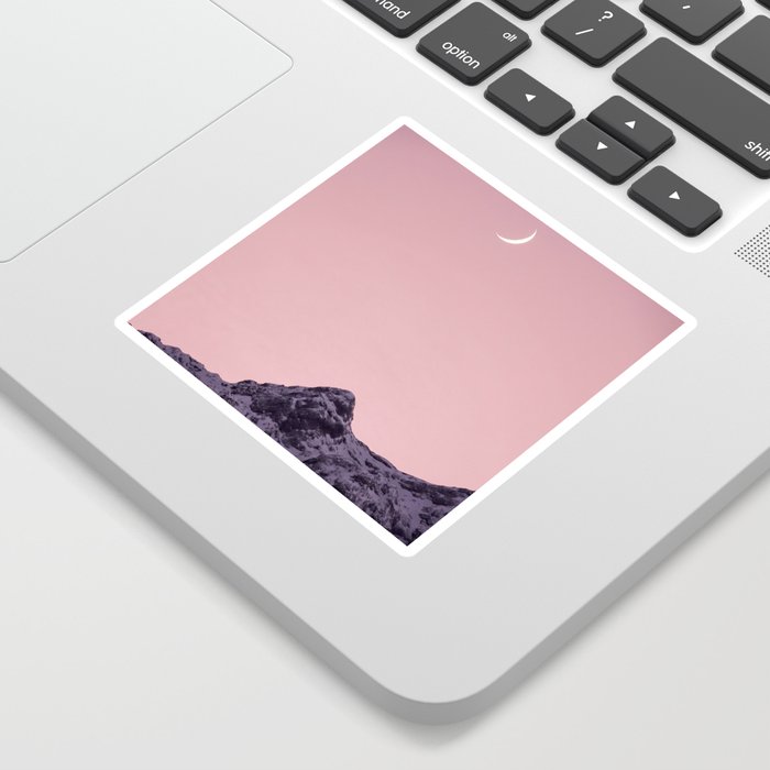Austria, pink sunset moon mountain Sticker