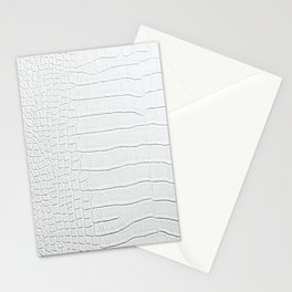 White Crocodile Skin Print Stationery Cards