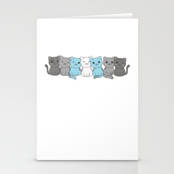 Demiboy Flag Cat Pride Lgbtq Cute Cat Stationery Cards