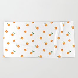 Clementines Watercolor Painting Beach Towel