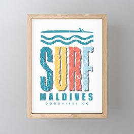 Surf in Maldives Framed Mini Art Print