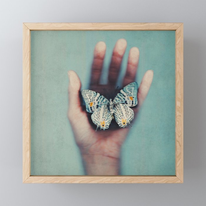 Catch (butterfly scanography) Framed Mini Art Print