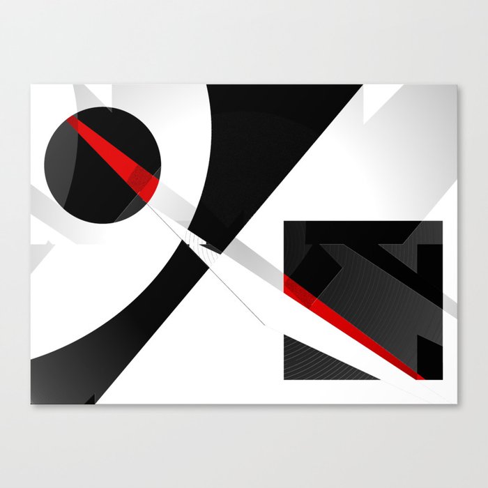 Black and white meets red version 26 Canvas Print