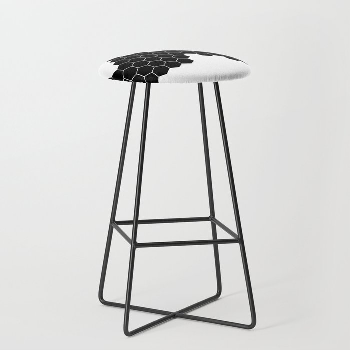 Honeycomb Black White Bar Stool By Roxart Society6 Honeycomb Black White Bar Stool