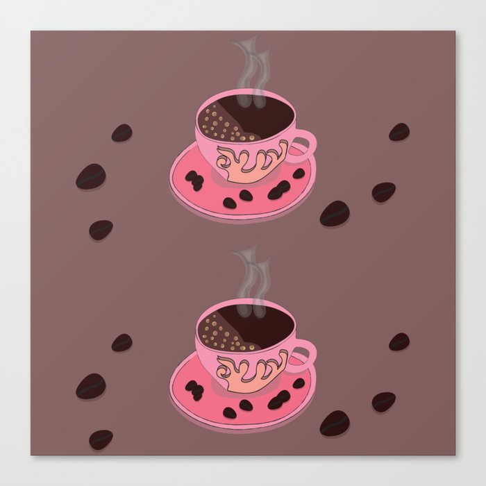 Coffee Pattern Canvas Print
