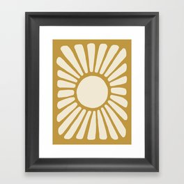 Bursting Sun - gold abstract  Framed Art Print