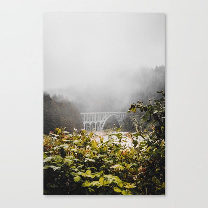 Oregon Coast Bridge and Fog | Landscape Photography | PNW Canvas Print