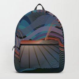 In The Still Of The Night Ocean Backpack | Midnightindigo, Artcolorful, Vectorline Art, Drawingwatercolor, Graphicdesign, Naturevintage, Oceanwaves, Patternpainting, Digitalabstract, Lineartocean 
