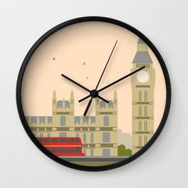 London Wall Clock | Gbr, Palace, Uk, Cityscape, England, Skyline, Double Decker, Poster, Bus, City 