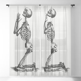 Praying Skeleton Sheer Curtain