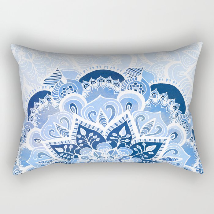 Lacy Blues Rectangular Pillow