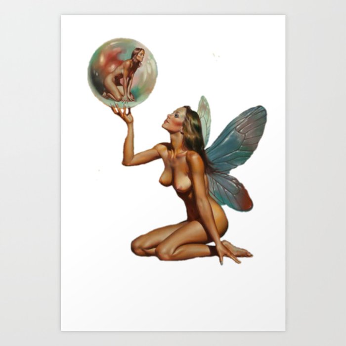 Nude Pixie art Art Print by urbanartgraphics | Society6