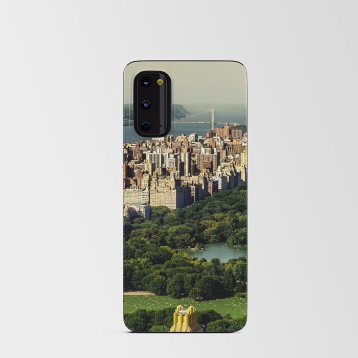 New York City Manhattan aerial view with Central Park and Upper West Side at sunset Android Card Case