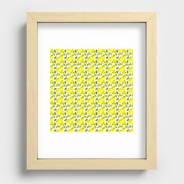 Mid-Century Modern Yuzu Fruit Lemon Yellow on White Recessed Framed Print