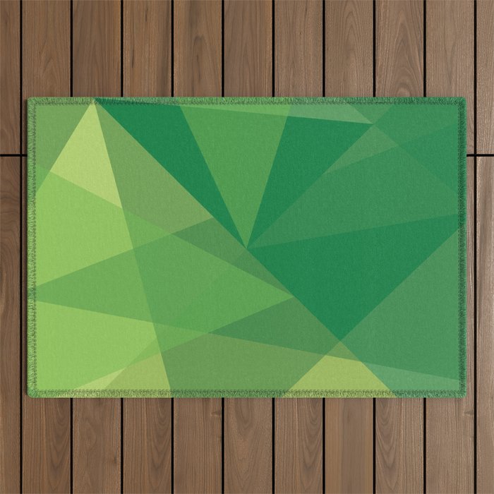 Geometric Mosaic Triangles (green) Outdoor Rug