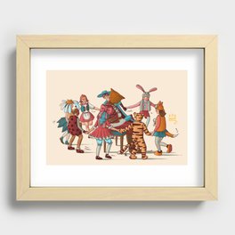 Santa and children Recessed Framed Print