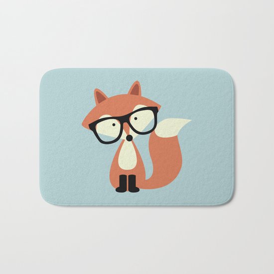 Hipster Red Fox Bath Mat