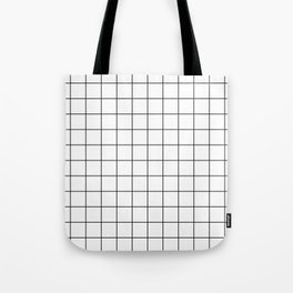 Grid Pattern Stripes Lines Black and White Minimalist Geometric Stripe Line Drawing Tote Bag