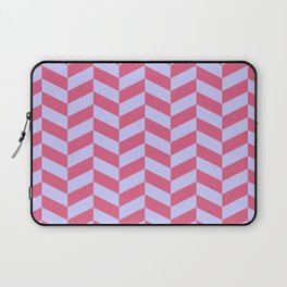 Periwinkle Blue And Blush Rose Pink Herringbone Pattern Laptop Sleeve