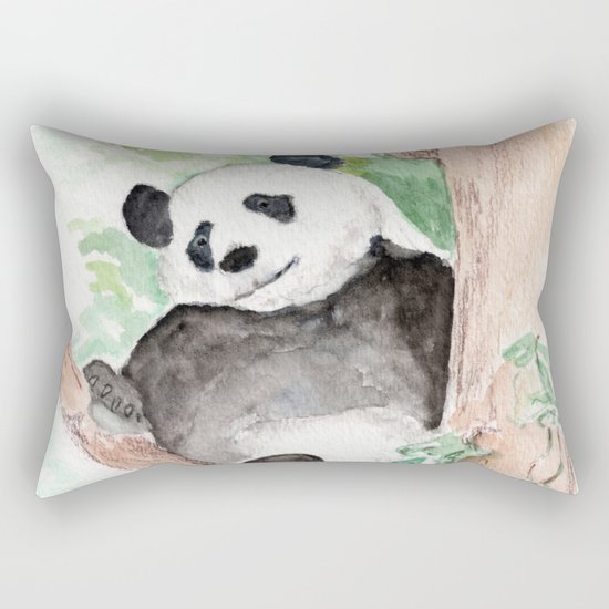 Panda, Hanging Out Rectangular Pillow