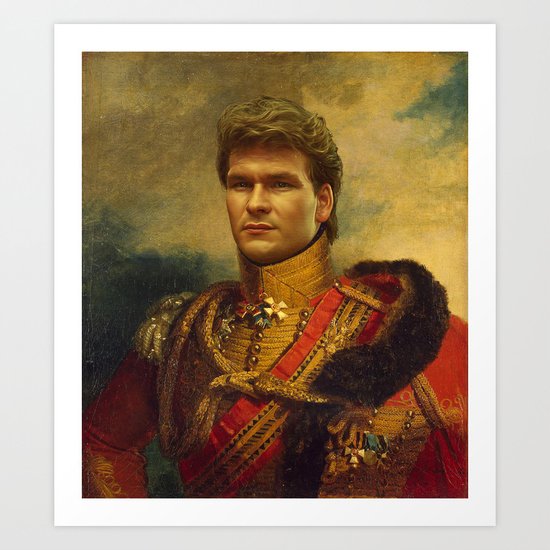 Patrick Swayze - replaceface Art Print