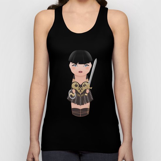 Kokeshi Xena, warrior princess Unisex Tank Top