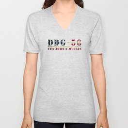 Ddg-56 uus john mccain - america flag V Neck T Shirt