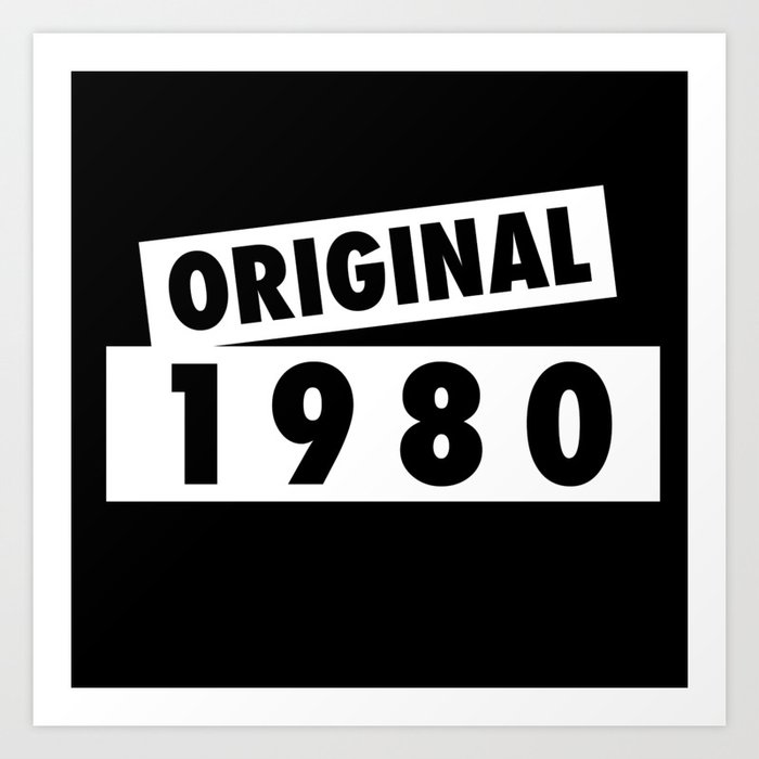 1980 Original Year Number Art Print