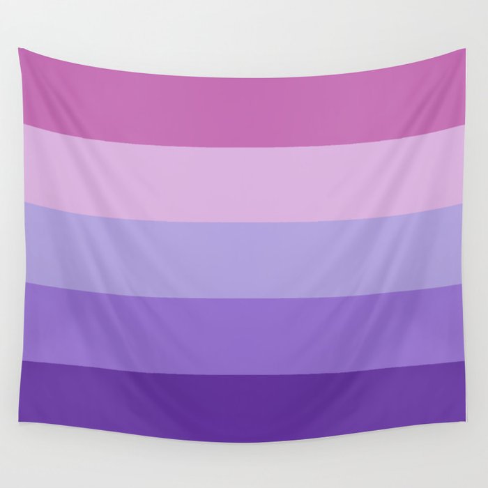 Pink Lavender Purple Stripes Wall Tapestry