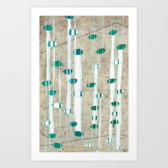 Birch Grass Art Print