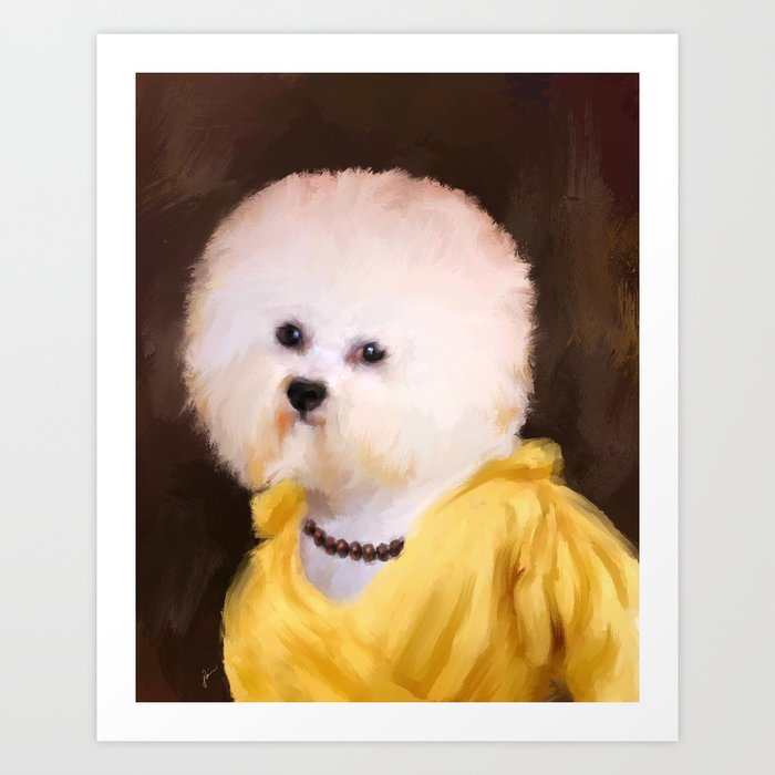 Chic Bichon Frise Art Print By Jaijohnson Society6