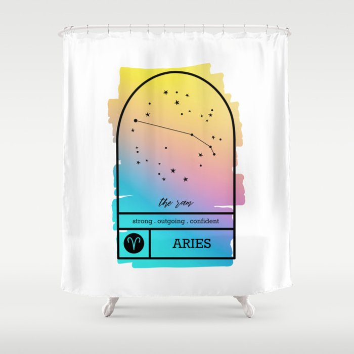 Aries Zodiac | Bold Gradient Shower Curtain