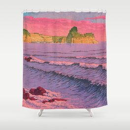 Morning Sea at Shiribeshi by Kawase Hasui Shower Curtain