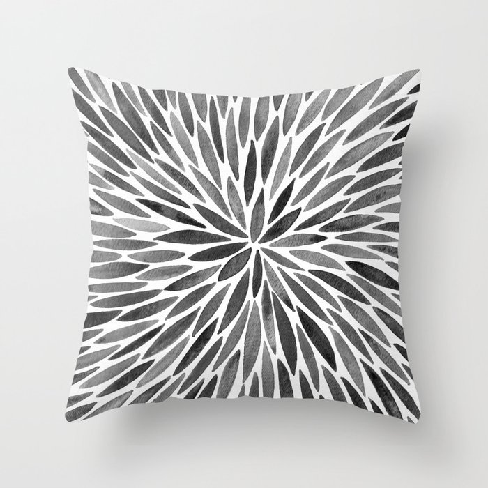 Blackened Burst Throw Pillow